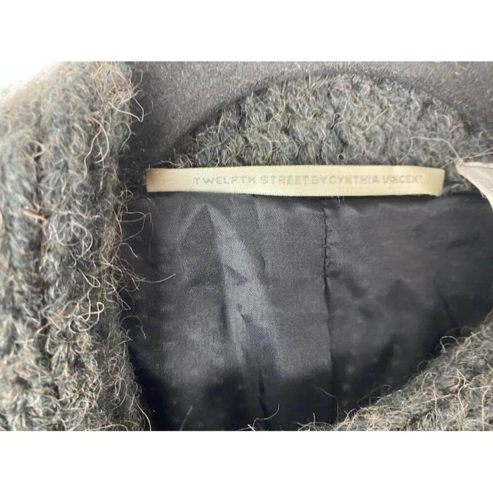 Twelfth Street By Cynthia Vincent Gray Alpaca Blend Sweater Jacket style# S9517 - Picture 9 of 14